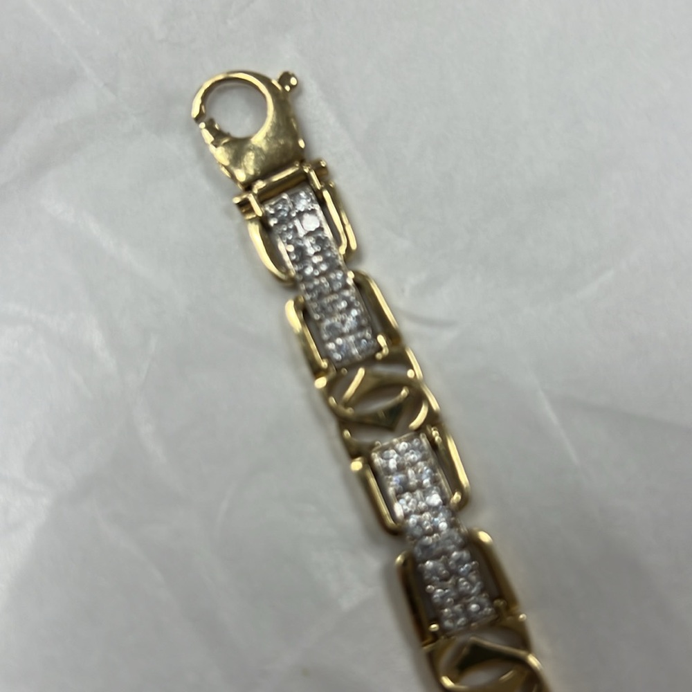 Bracelet Solid 14K Round CZ  7:30” - Picture 2 of 5